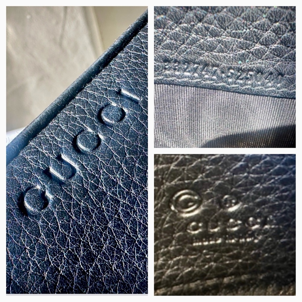 GUCCI Pebbled Leather Zip Around Wallet Black 332747 - Picture 5 of 11